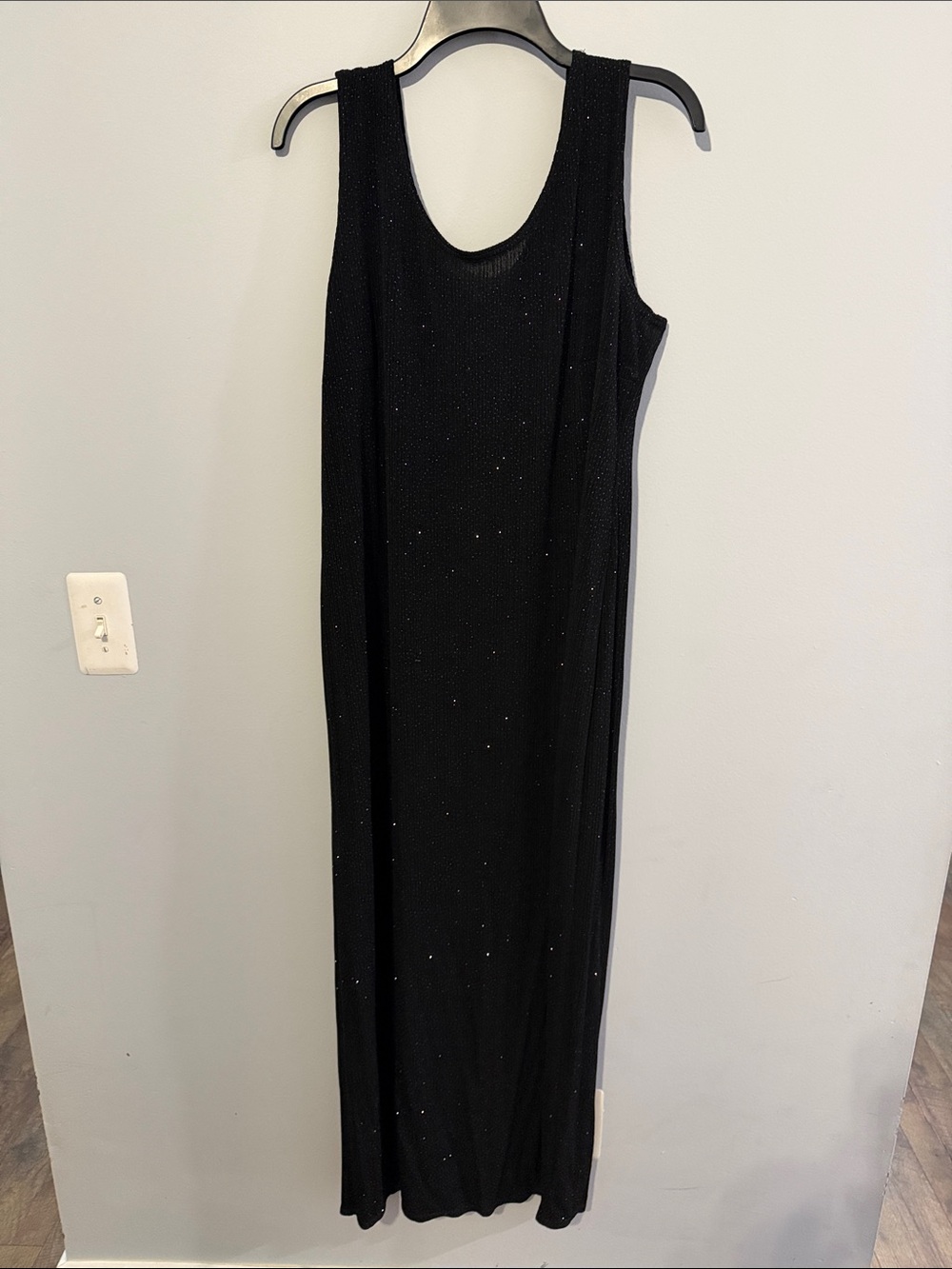 Onyx Nite Black Sleeveless Maxi Dress with Sparkle